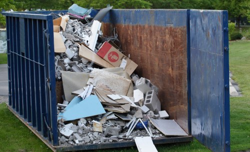 Commercial waste removal truck in Hackbridge